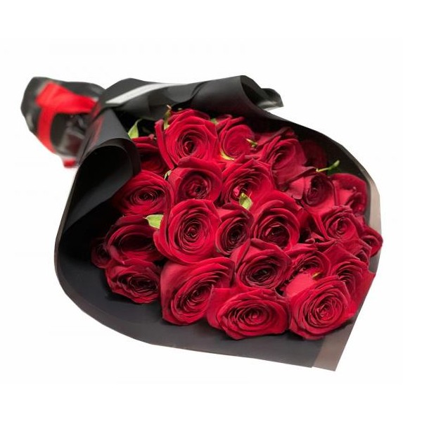 Букет цветов "Букет из роз в черной упаковке" Букет цветов "Букет из роз в черной упаковке"